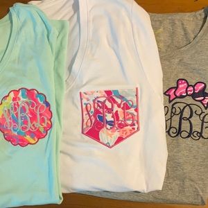 3-JR XXL Monogram T-Shirts VBL NWOT Lilly Inspired
